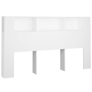 vidaXL Kopfteil mit Ablagen Wei&szlig; 180x18,5x104,5 cm