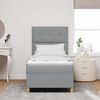 vidaXL LED Boxspringbett mit Matratze Hellgrau 90 x 200 cm Stoff