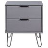 vidaXL Nachttisch Grau 45x39,5x57 cm Kiefer Massivholz