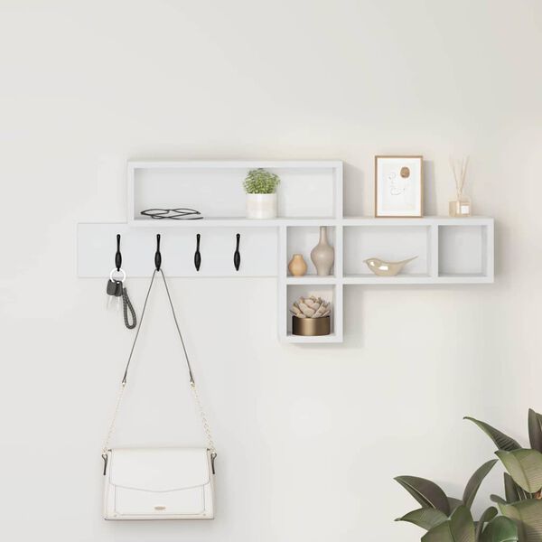 vidaXL Wandmontierter nachttisch Wei&szlig; 100 x 12 x 43,5 cm Holzwerkstoff