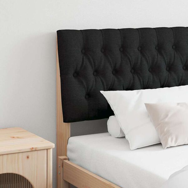 vidaXL Gepolstertes Kopfteil Schwarz 180 cm Massives Kiefernholz