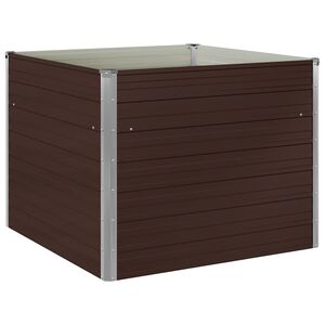 vidaXL Hochbeet Braun 100 x 100 x 77 cm Verzinkter Stahl