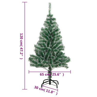 vidaXL Künstlicher Weihnachtsbaum Beschneit Grün 120 cm