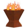 vidaXL Feuerstelle Braun 50 x 50 x 40 cm Wetterfeststahl