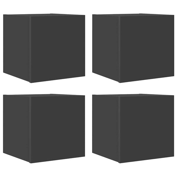 vidaXL TV-Wandschr&auml;nke 4 Stk. Grau 30,5x30x30 cm