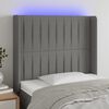 vidaXL LED Kopfteil Dunkelgrau 93x16x118/128 cm Stoff