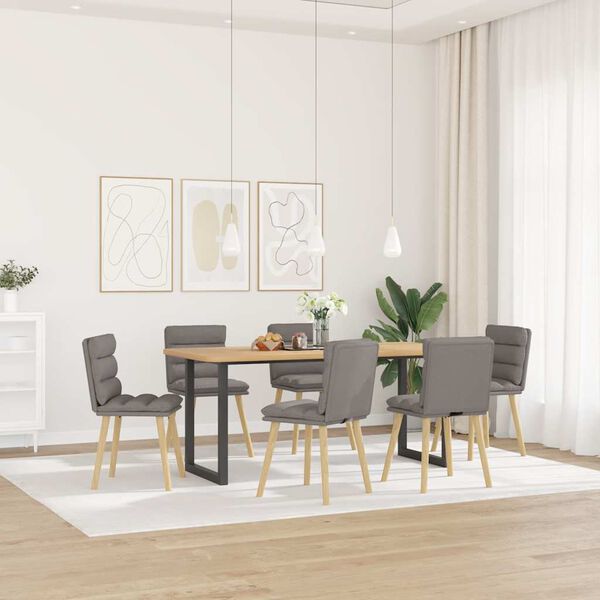 vidaXL Esszimmerst&uuml;hle 6 Stk. Taupe Stoff