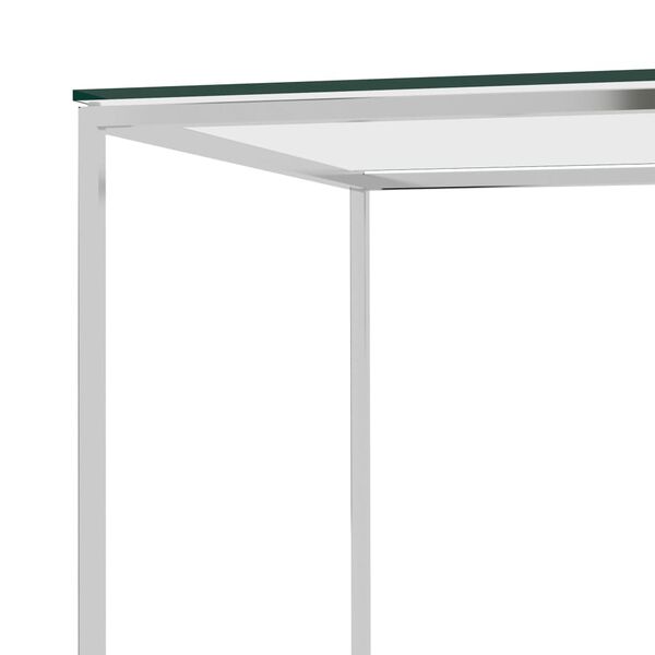vidaXL Couchtisch Silbern 90x50x43 cm Edelstahl und Glas