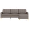 vidaXL 3-Sitzer-Sofa mit Hocker Taupe 210 cm Stoff