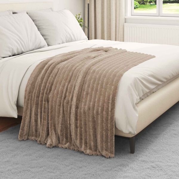 vidaXL &Uuml;berwurfdecke Kamel 150 x 130 cm Fleece
