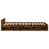 vidaXL Bettgestell mit Schublade R&auml;uchereiche 75x190 cm Holzwerkstoff