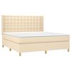 vidaXL Boxspringbett mit Matratze & LED Creme 180x200 cm Stoff