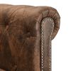 vidaXL Chesterfield-Sofa L-Form Kunstwildleder Braun