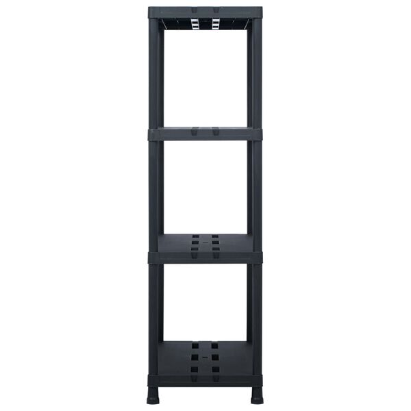 vidaXL Lagerregale 2 Stk. Schwarz 220 kg 90 x 40 x 138 cm Kunststoff