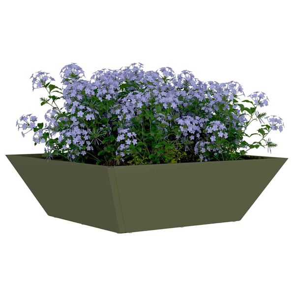 vidaXL Garten-Pflanzgef&auml;&szlig; Olive Gr&uuml;n 50 x 50 x 15 cm
