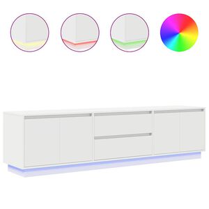 vidaXL TV-Schrank mit LED-Leuchten Wei&szlig; 193,5x41x50 cm