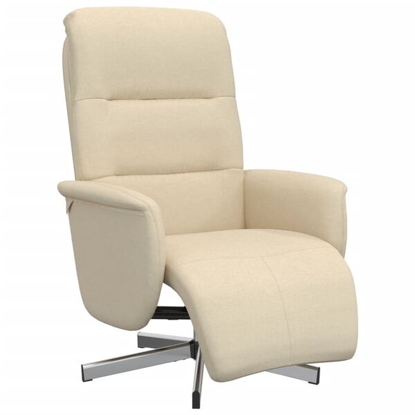 vidaXL Relaxsessel mit Fu&szlig;hocker Creme Stoff