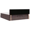 vidaXL Ottoman-Bett mit Matratzen & LEDs Dunkelbraun 200x200 cm Stoff