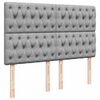 vidaXL Ottoman-Bett mit Matratze Hellgrau 140x200 cm Stoff