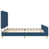 vidaXL Bettgestell mit Kopfteil Blau 180 x 200 cm Stoff