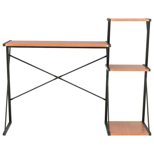 vidaXL Schreibtisch mit Regal Schwarz und Braun 116&times;50&times;93 cm