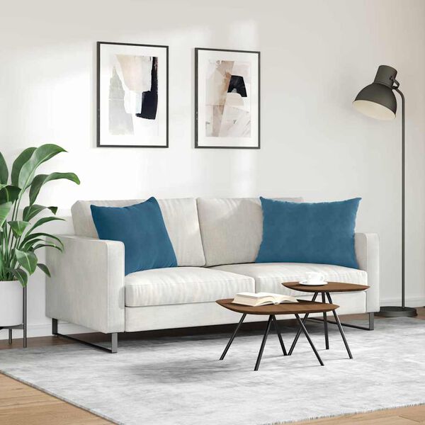 vidaXL Sofakissen 2 St&uuml;ck Blau 70 x 50 cm Cordstoff
