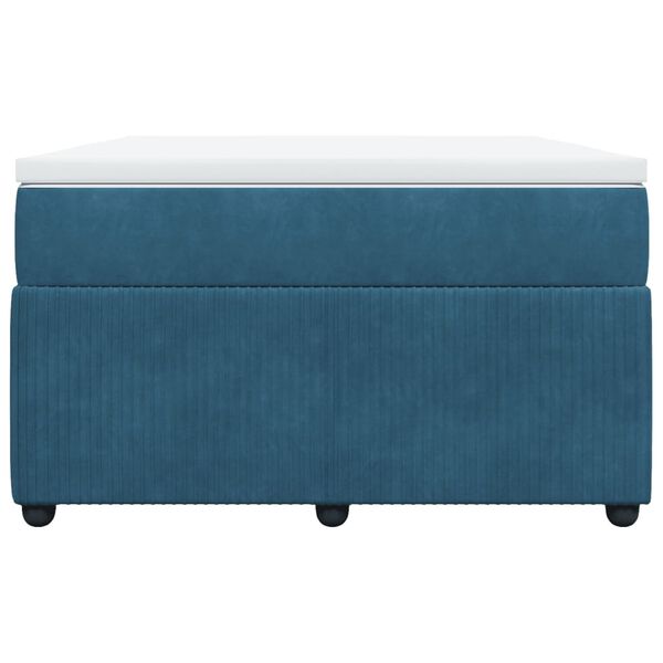 vidaXL Boxspringbett mit Matratze Dunkelblau 120x200 cm Samt
