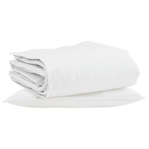 vidaXL Winterbettdecke mit Kissen 2 pcs Wei&szlig; Daunenfeder