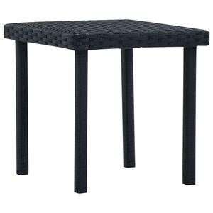 vidaXL Garten-Beistelltisch Schwarz 40&times;40&times;40 cm Poly Rattan