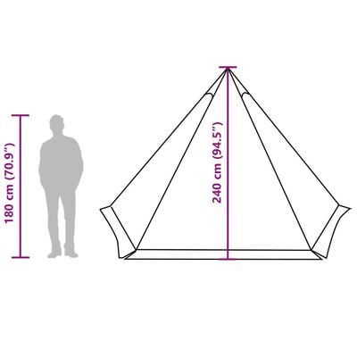 vidaXL Tipi-Familienzelt 6 Personen Olivgrün Wasserdicht