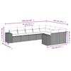 vidaXL 9-tlg. Garten-Sofagarnitur mit Kissen Hellgrau Poly Rattan
