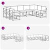 vidaXL Outdoor-Sofagarnitur mit Kissen 9 pcs Nat&uuml;rlich und Hellgrau