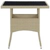 vidaXL 3-tlg. Garten-Essgruppe Beige Poly Rattan und Glas