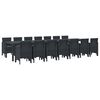 vidaXL Garten-Esszimmergarnitur mit Kissen 15 pcs Anthrazit PP