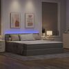 vidaXL Bett mit Stauraum und LED Taupe 160 x 200 cm Polyester