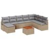 vidaXL Gartensofa-set 9 stk. Beige Poly-Rattan