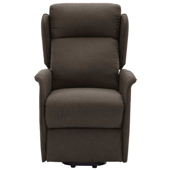 vidaXL Massagesessel mit Aufstehhilfe Dunkelbraun Stoff