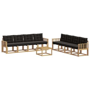 vidaXL Outdoor-Sofagarnitur 9 Stk. Wei&szlig; und Schwarz