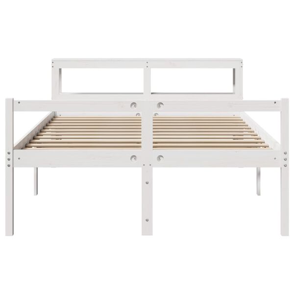 vidaXL Seniorenbett mit Kopfteil ohne Matratze Wei&szlig; 140x190 cm
