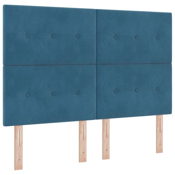 vidaXL Boxspringbett mit Matratze Dunkelblau 160 x 200 cm Stoff