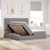 vidaXL Bett mit LED-Lichtleisten mit Kopfteil Taupe 180 x 200 cm Stoff