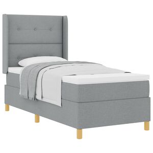 vidaXL Boxspringbett mit Kopfteil Hellgrau 80 x 200 cm Stoff