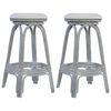 vidaXL Barhocker 2 Stk. Grau Rattan