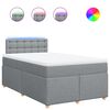 vidaXL Boxspringbett mit Matratze Hellgrau 120x200 cm Stoff