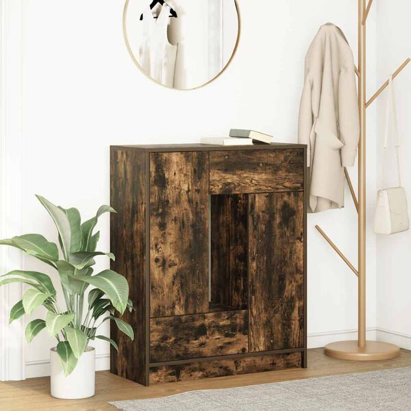 vidaXL Sideboard mit Schubladen und T&uuml;ren R&auml;uchereiche 73x31x90 cm