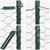 vidaXL Zaunpfosten Gr&uuml;n 100 x 1,6 m (50 mm Maschen) Stahl und PVC