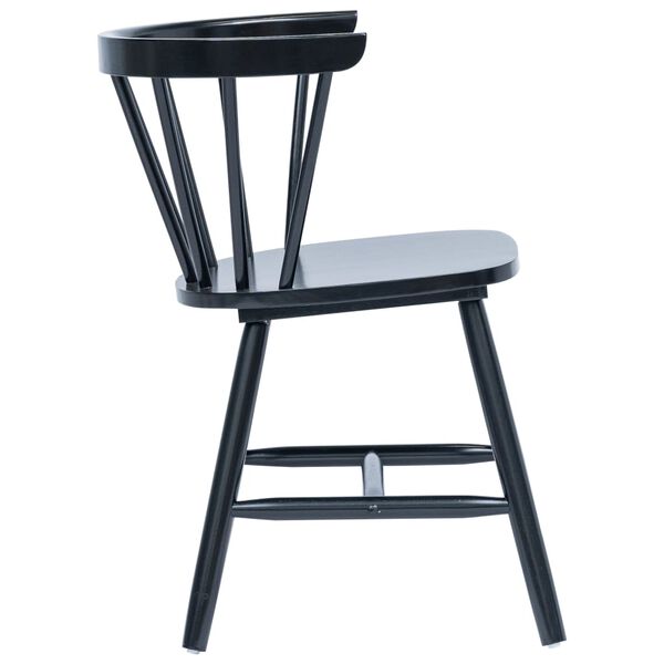 vidaXL Esszimmerst&uuml;hle 4 Stk. Schwarz Massivholz Gummibaum
