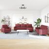 vidaXL 4-tlg. Sofagarnitur mit Fu&szlig;hocker Weinrot Stoff