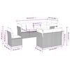 vidaXL 8-tlg. Garten-Sofagarnitur mit Kissen Hellgrau Poly Rattan