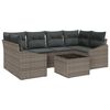 vidaXL Sofa Set mit Kissen mit Speicher 7 pcs Grau Poly-Rattan